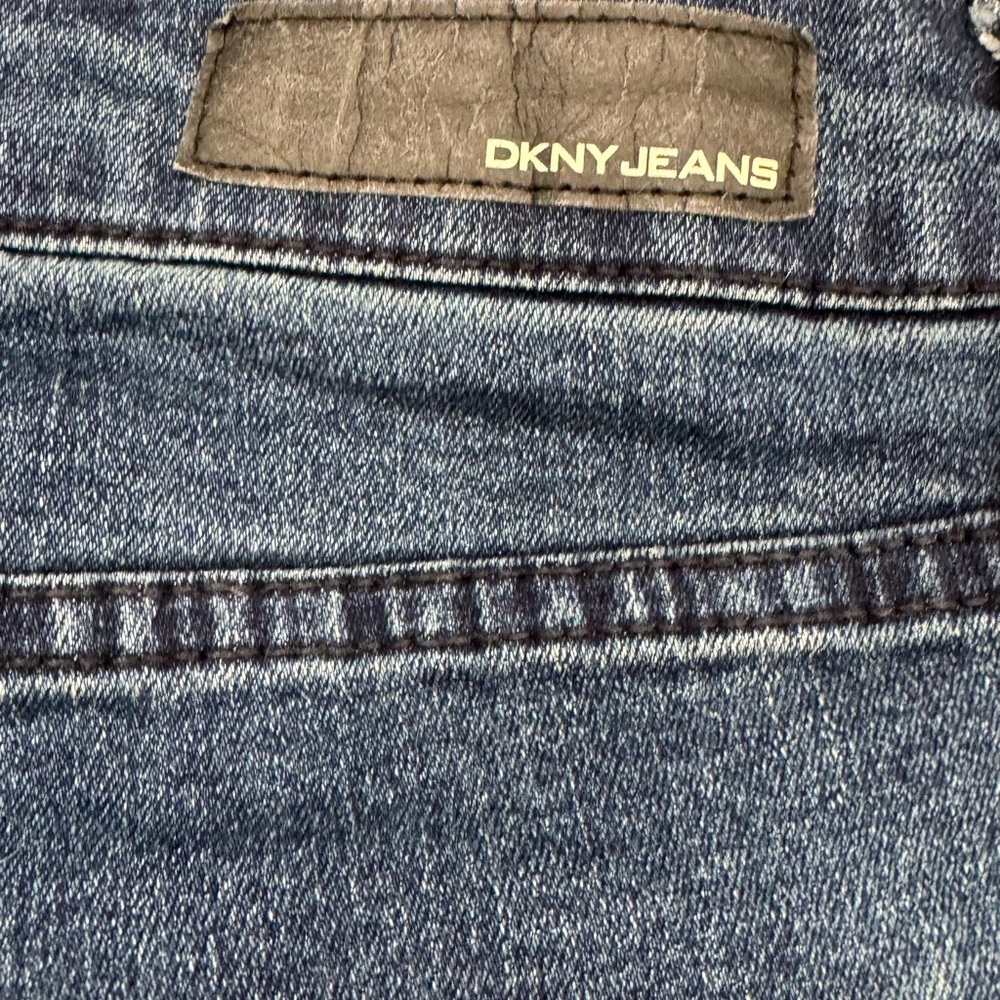 DKNY Women's Dark Blue Denim Cuffed Jean Summer Shorts - Picture 3 of 5